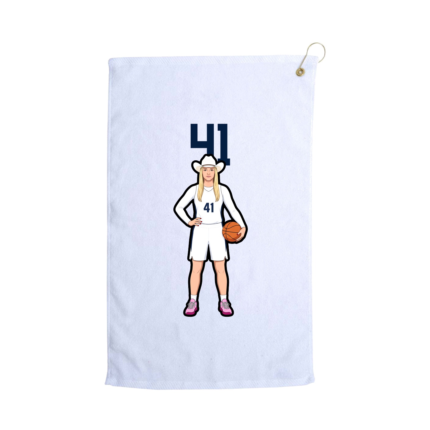 Golf Towel — Number Top in White