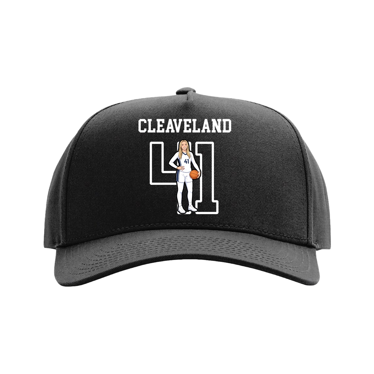 Full Fabric Five-Panel Champ Cap — Shirsey in Black