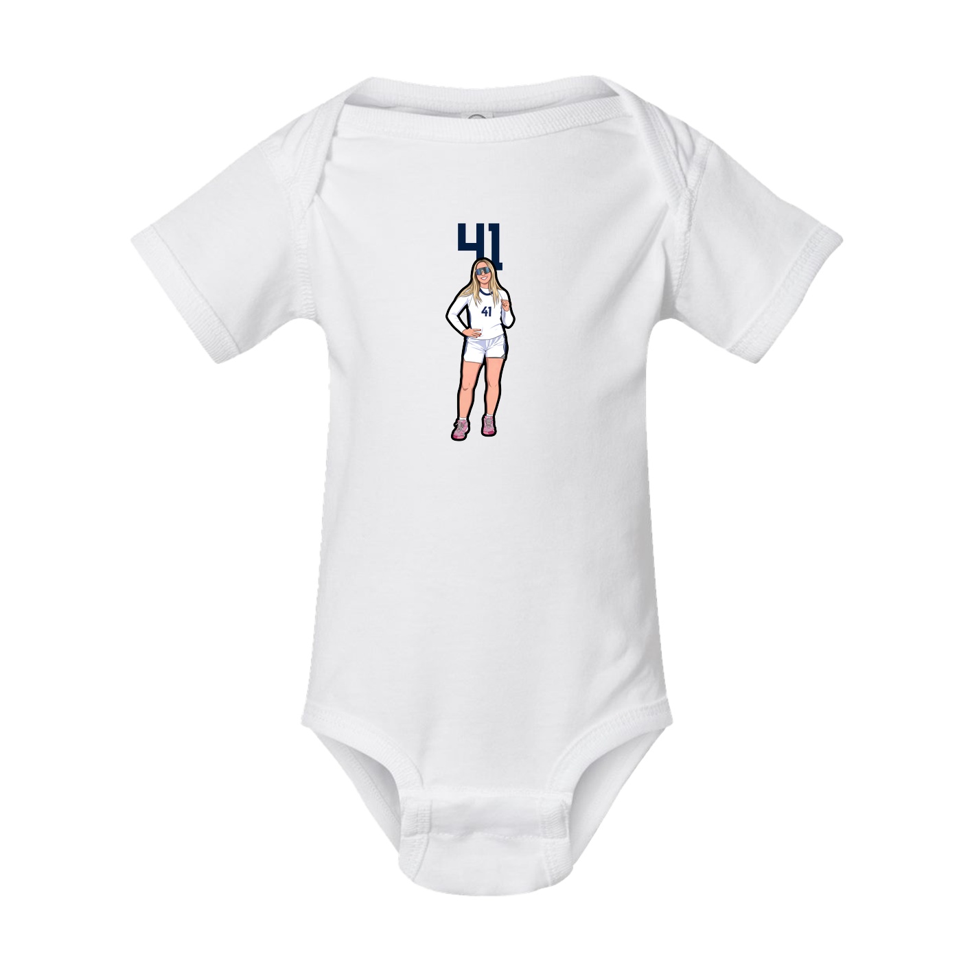 Baby Onesie — Number Top in White
