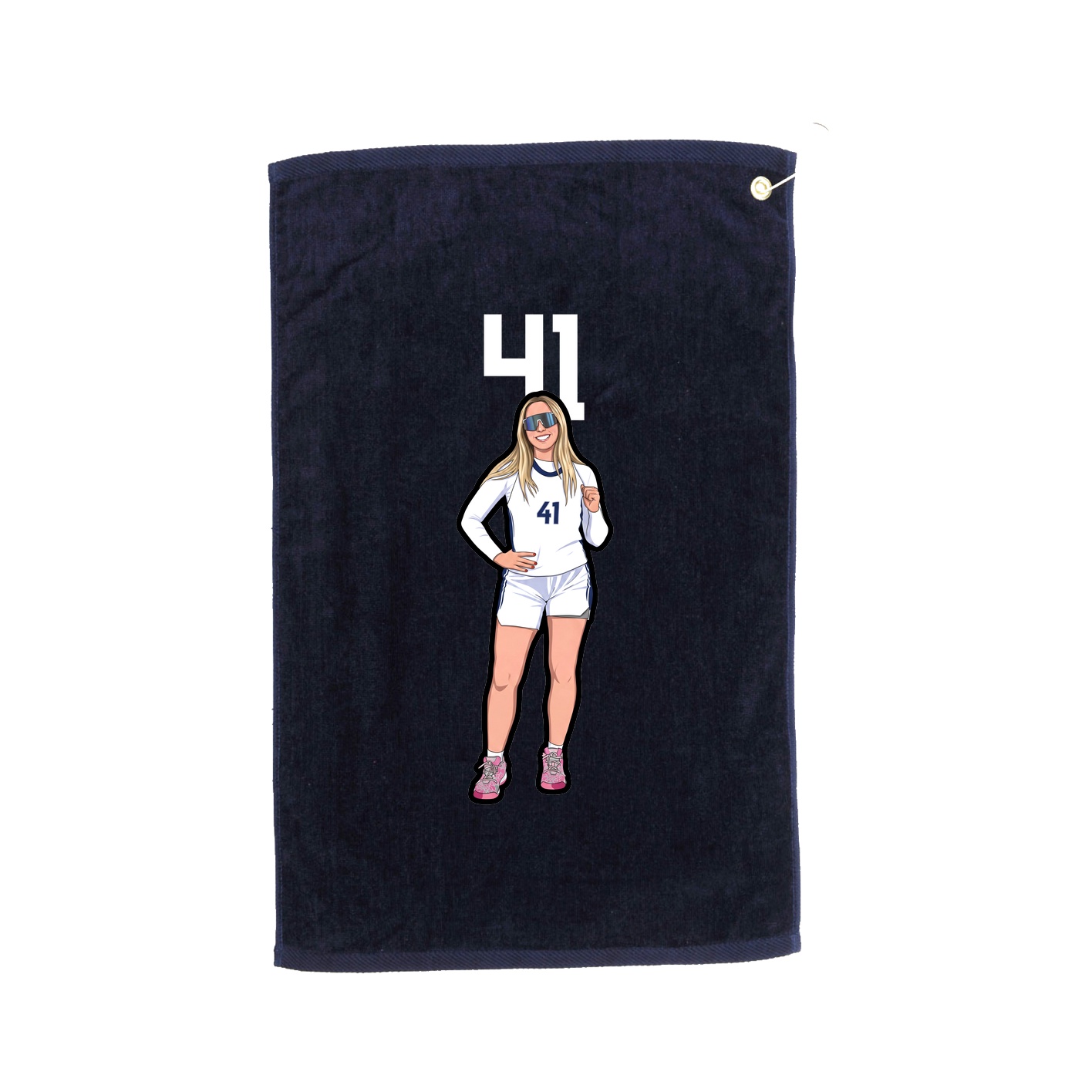 Golf Towel — Number Top in Navy
