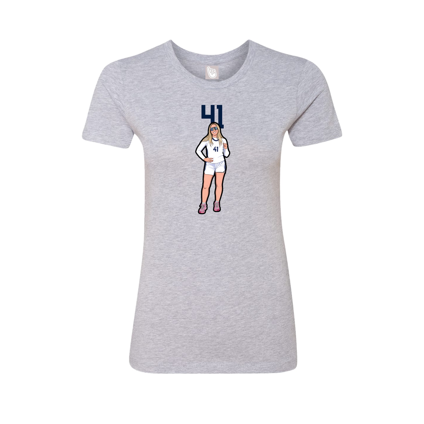 Womens Tee — Number Top in Grey