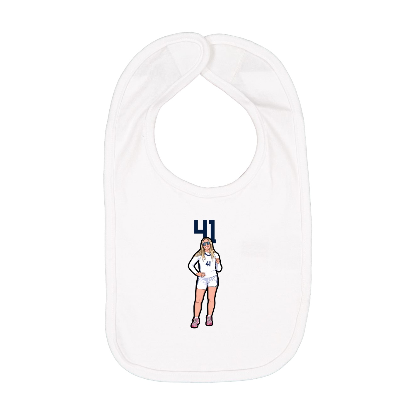 Infant Bib — Number Top in White