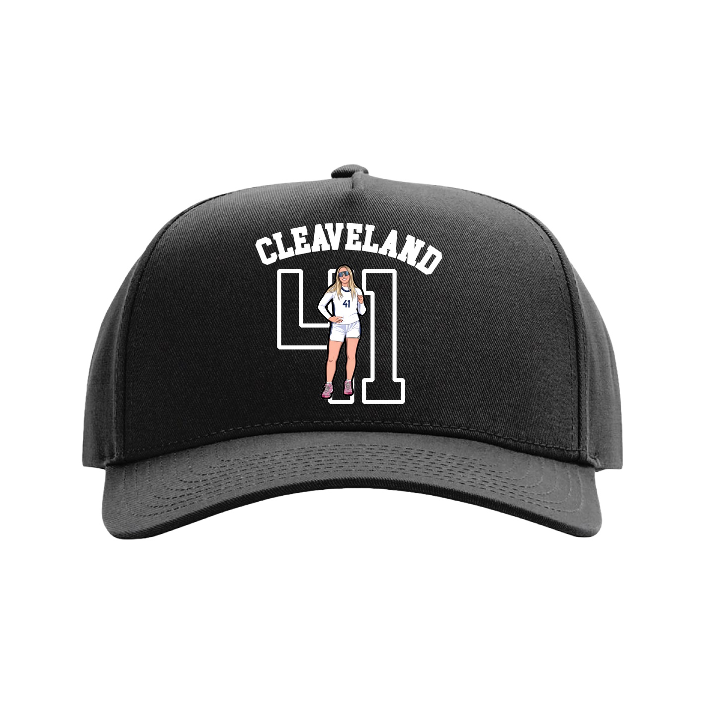 Full Fabric Five-Panel Champ Cap — Shirsey Arch in Black