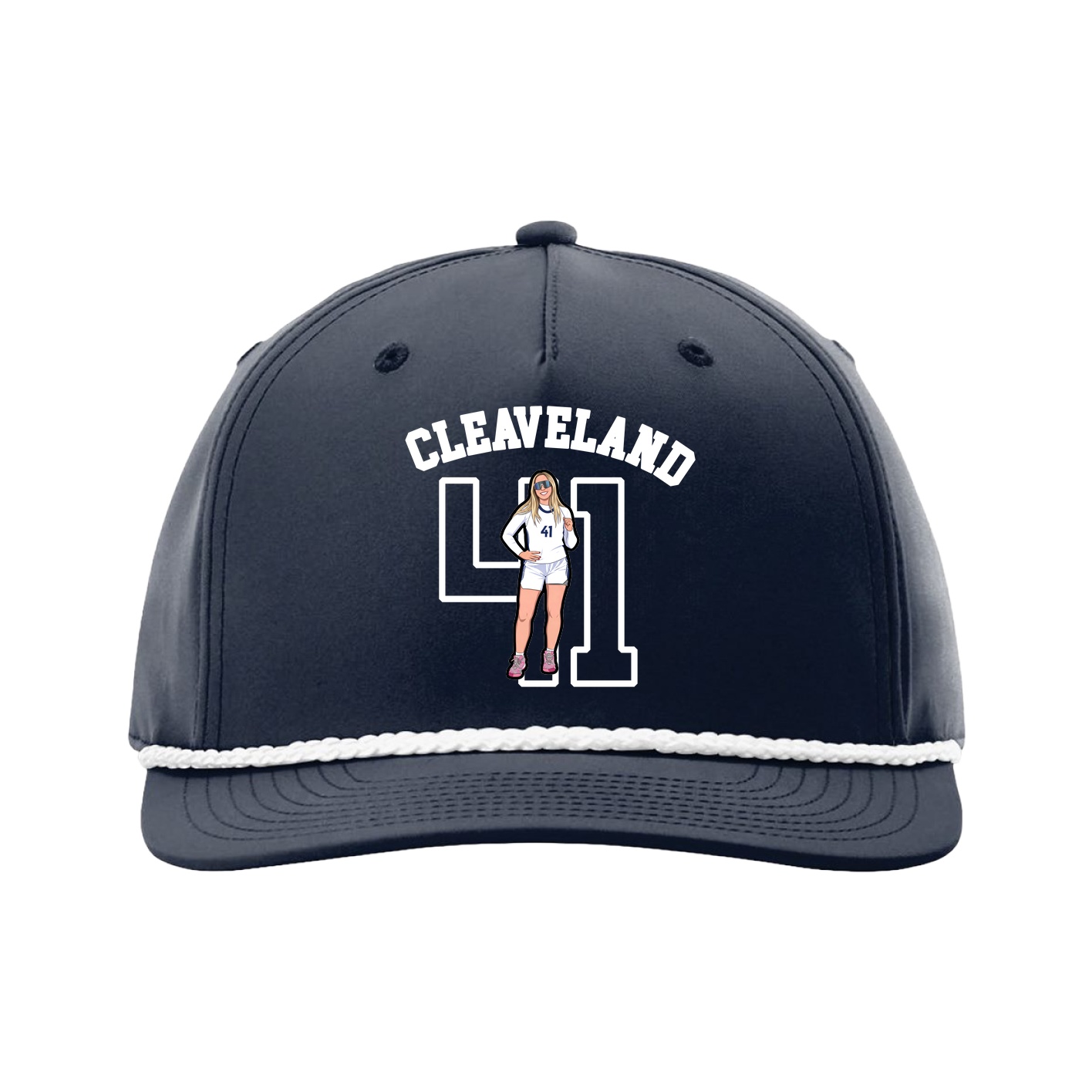 Five-Panel Classic Rope Cap — Shirsey Arch in Navy