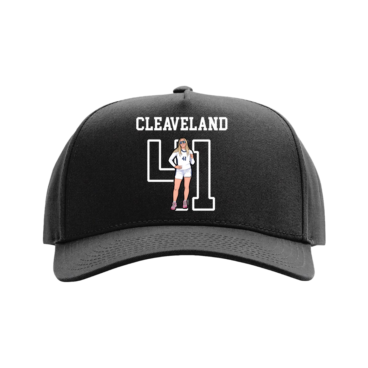 Full Fabric Five-Panel Champ Cap — Shirsey in Black