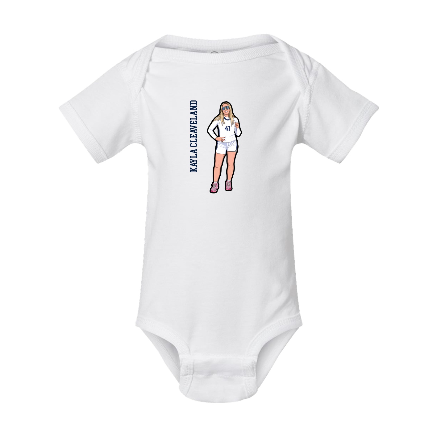 Baby Onesie — Name Vertical in White