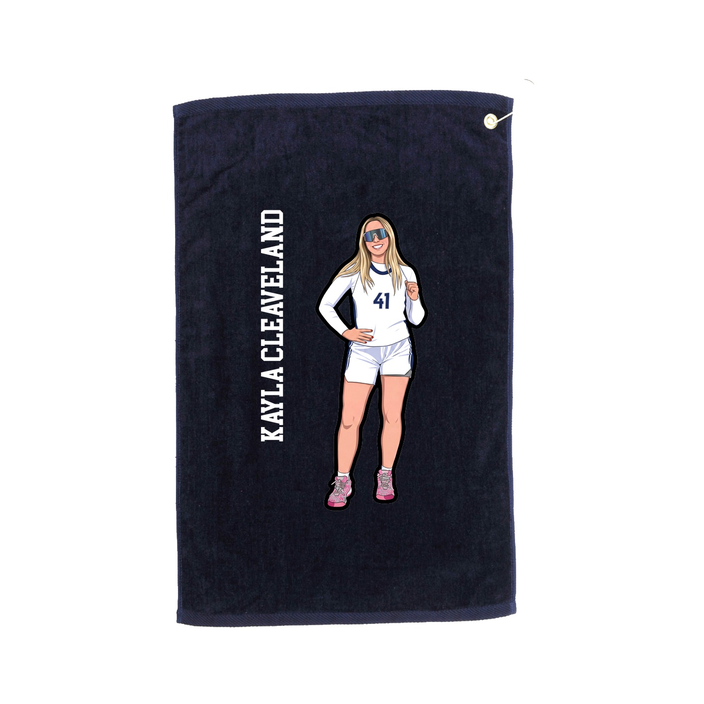 Golf Towel — Name Vertical in Navy