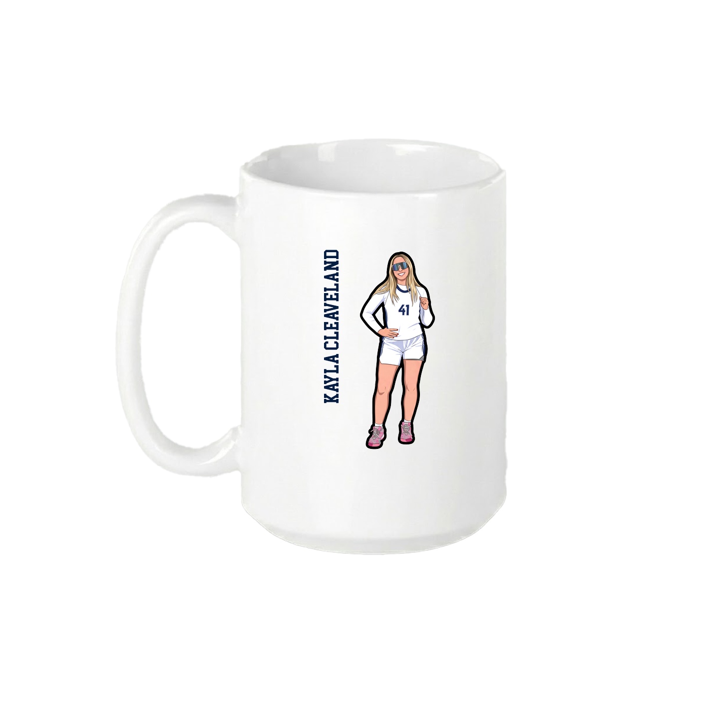 15oz Coffee Mug — Name Vertical in White
