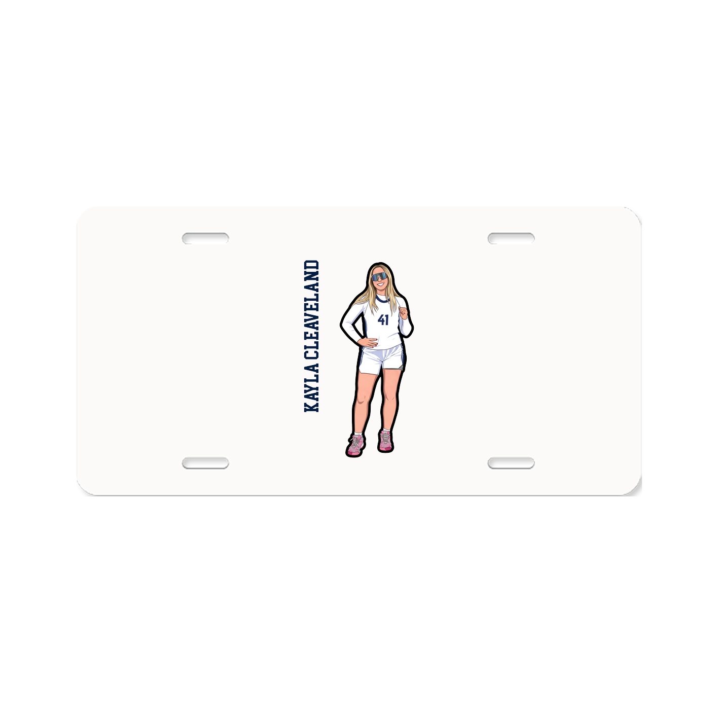 License Plate — Name Vertical in Classic