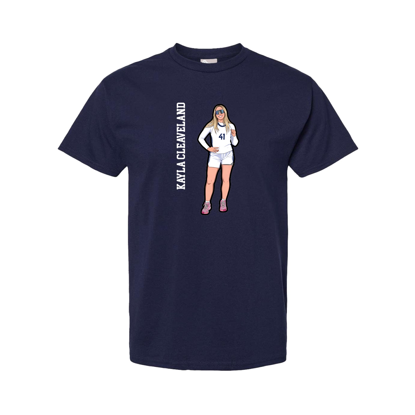 Youth Tee — Name Vertical in Navy