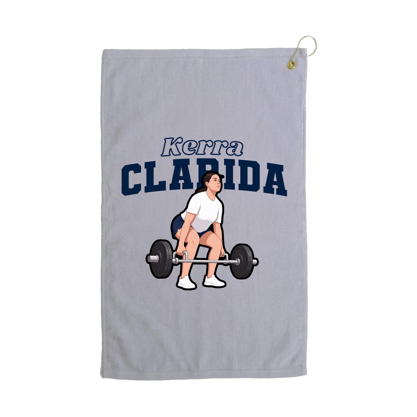 Golf Towel — Name Arch in Grey
