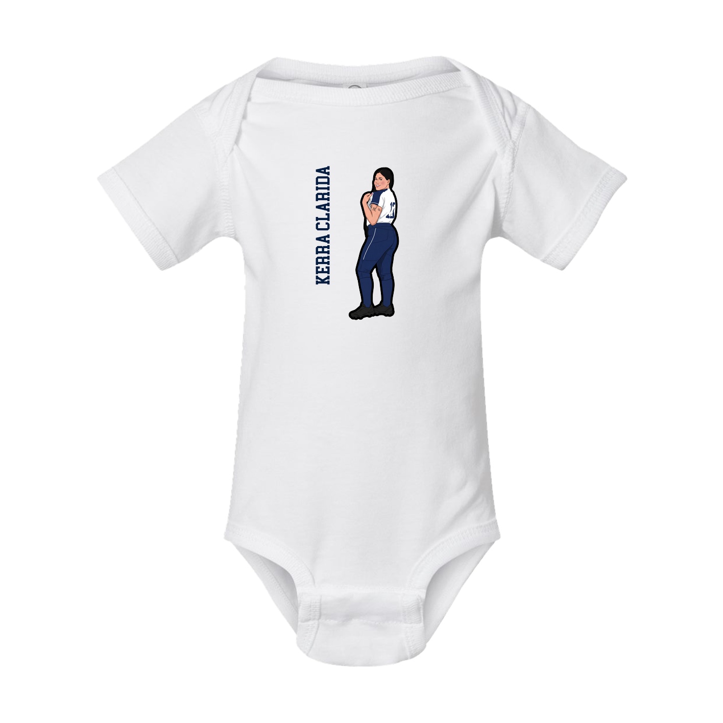 Baby Onesie — Name Vertical in White