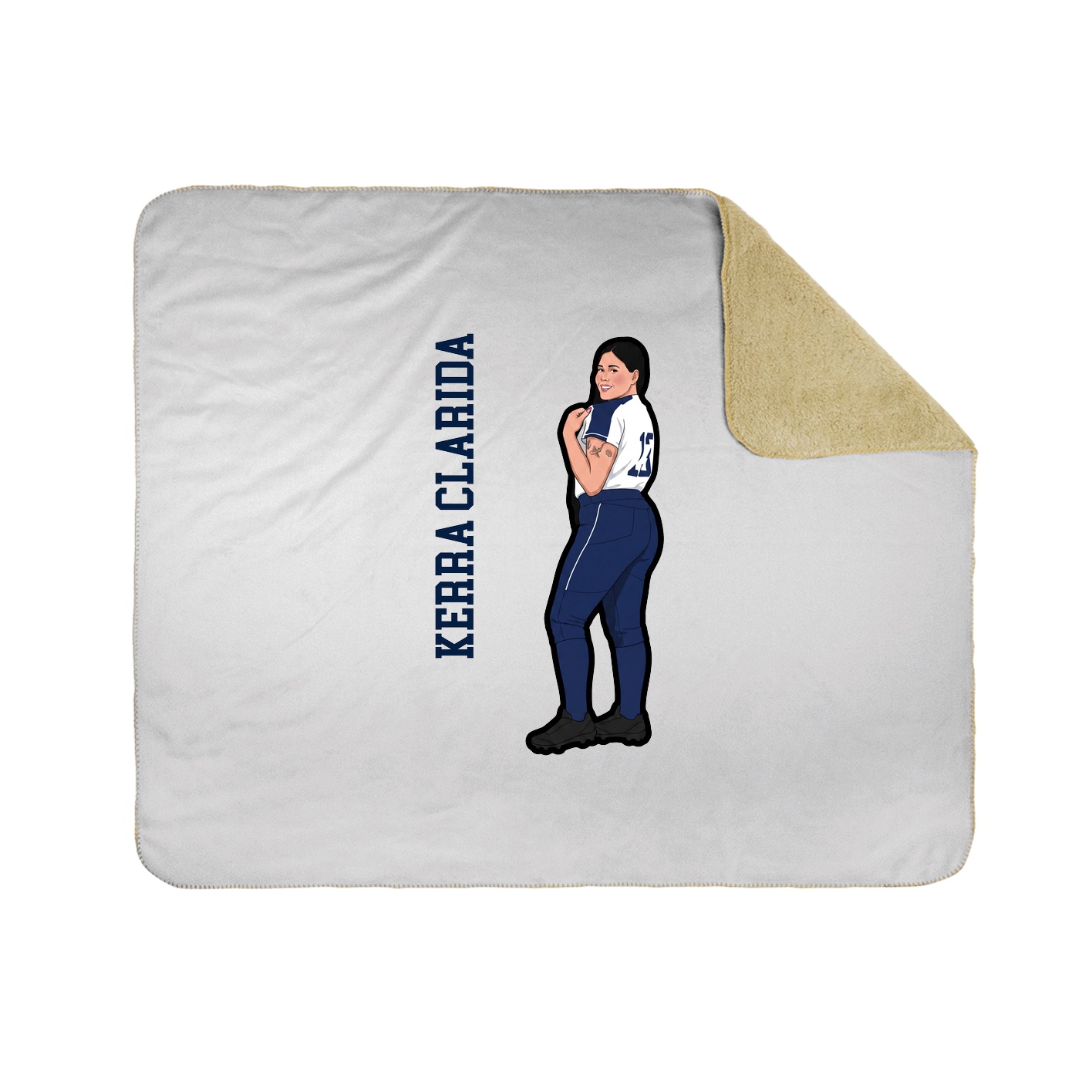 Throw Blanket — Name Vertical in White