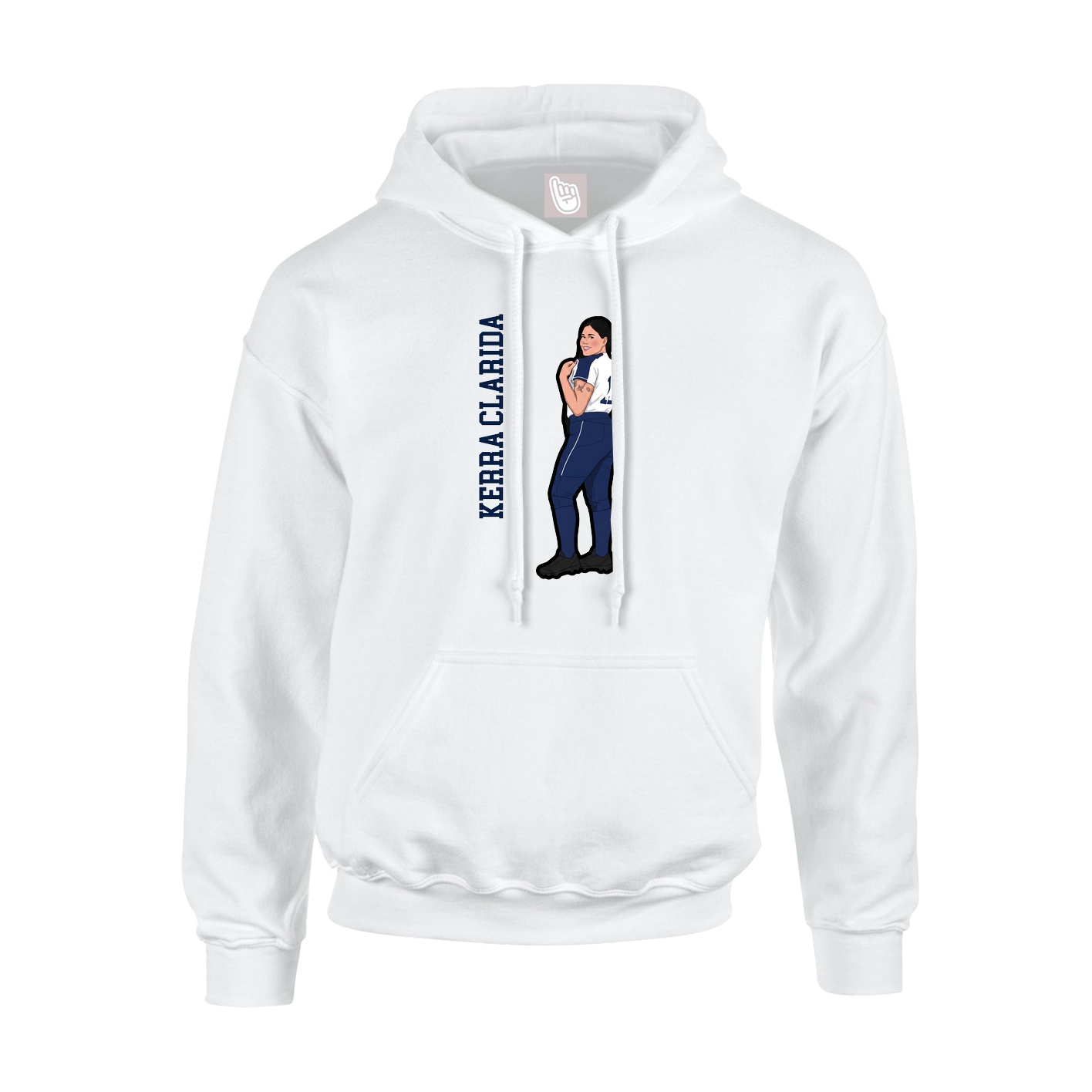 Youth Hoodie — Name Vertical in White
