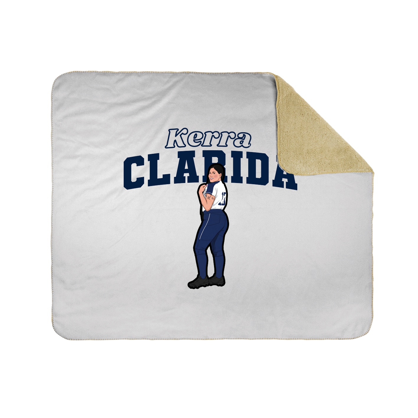 Throw Blanket — Name Arch in White