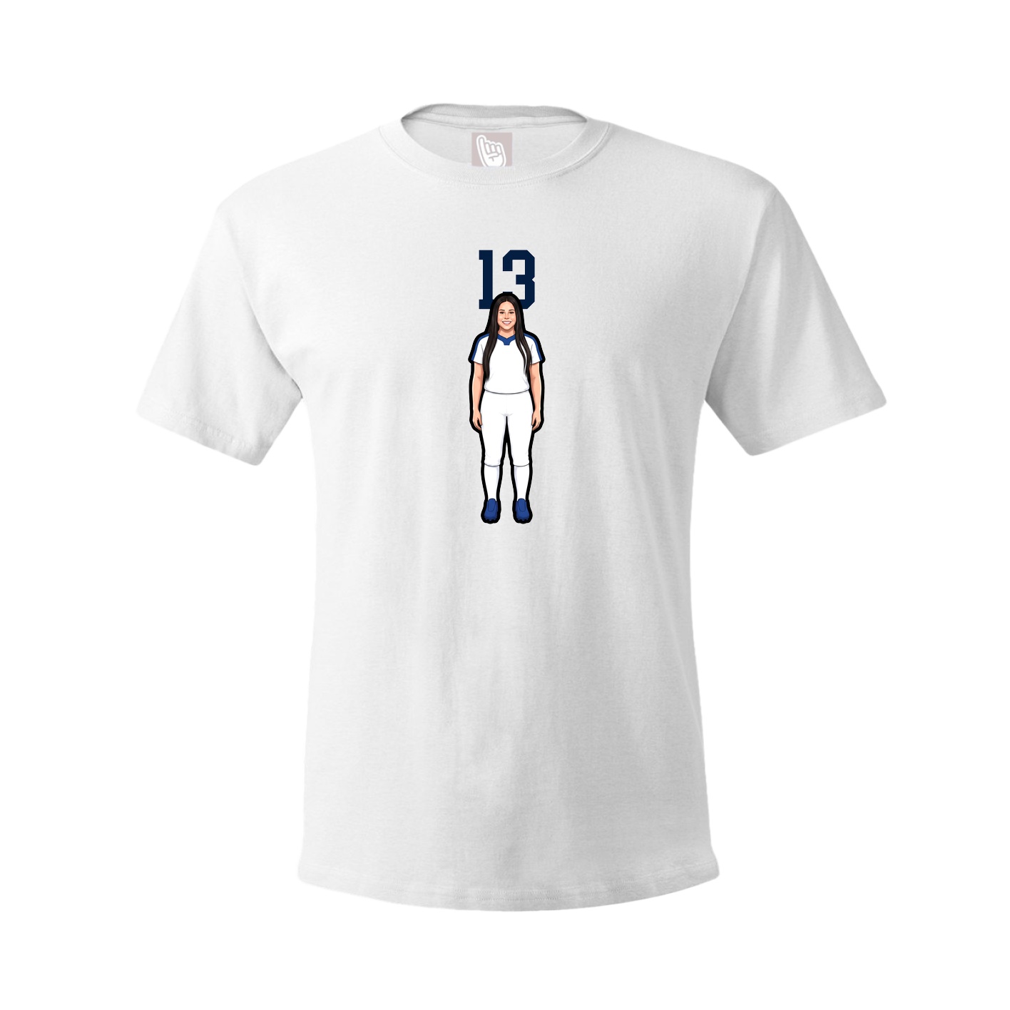 Youth Tee — Number Top in White