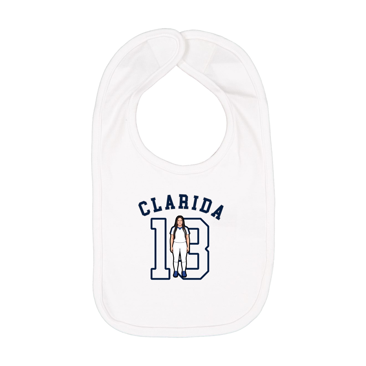 Infant Bib — Shirsey Arch in White