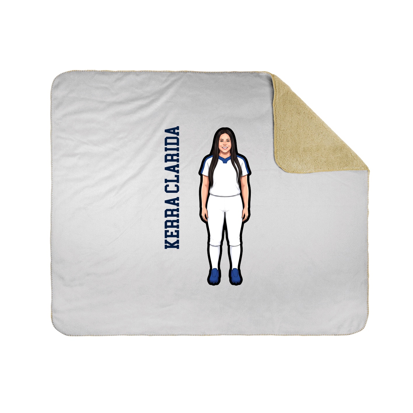 Throw Blanket — Name Vertical in White