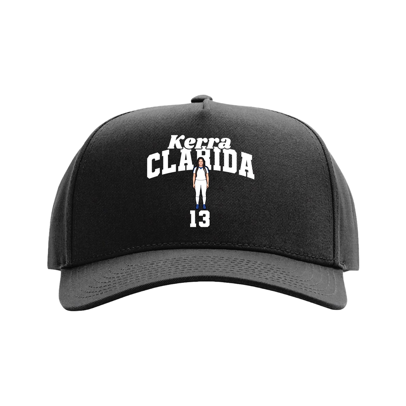 Full Fabric Five-Panel Champ Cap — Signature Arch in Black