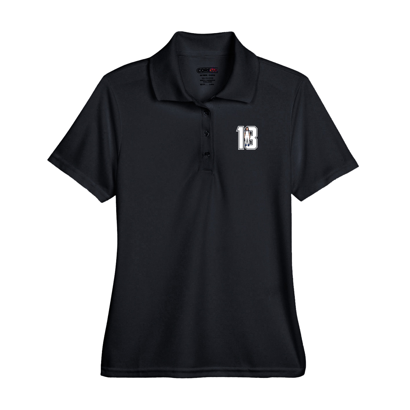 Performance Polo — Number in Black