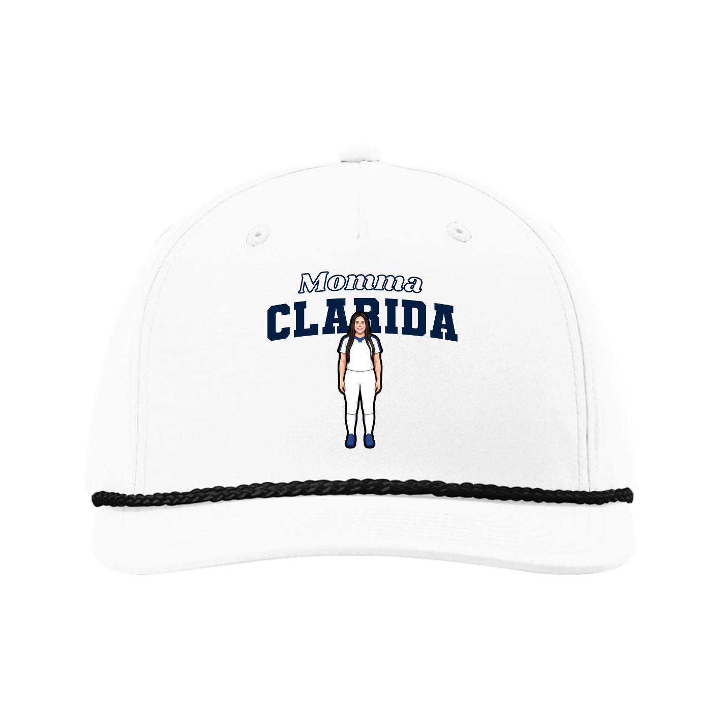 Five-Panel Classic Rope Cap — Mothers Day Block in White