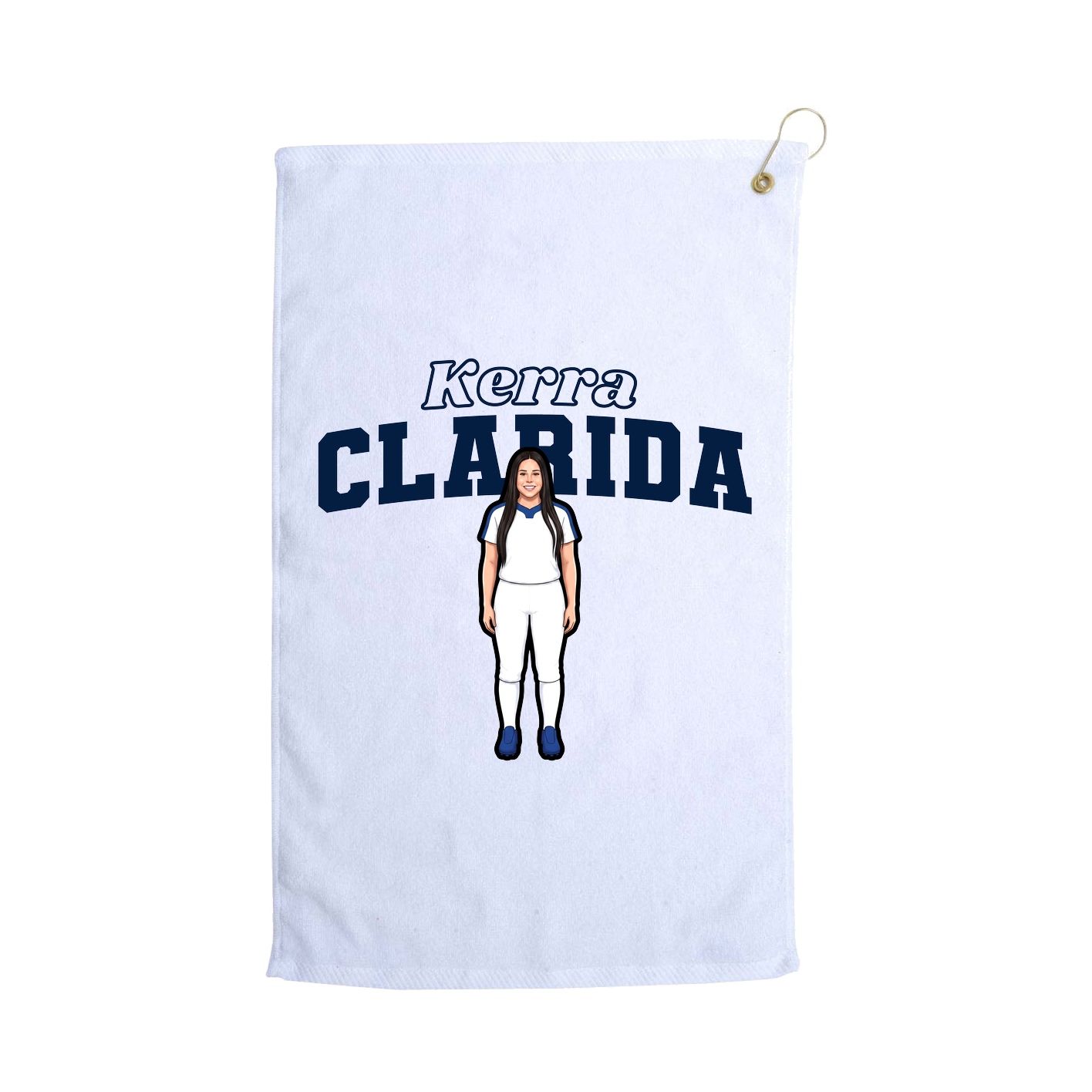 Golf Towel — Name Arch in White