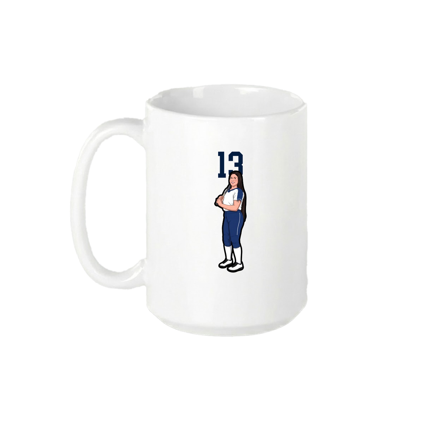 15oz Coffee Mug — Number Top in White