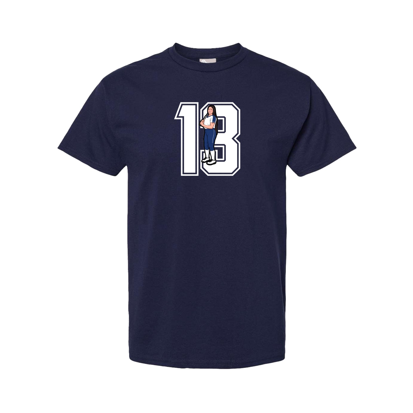Youth Tee — Number in Navy