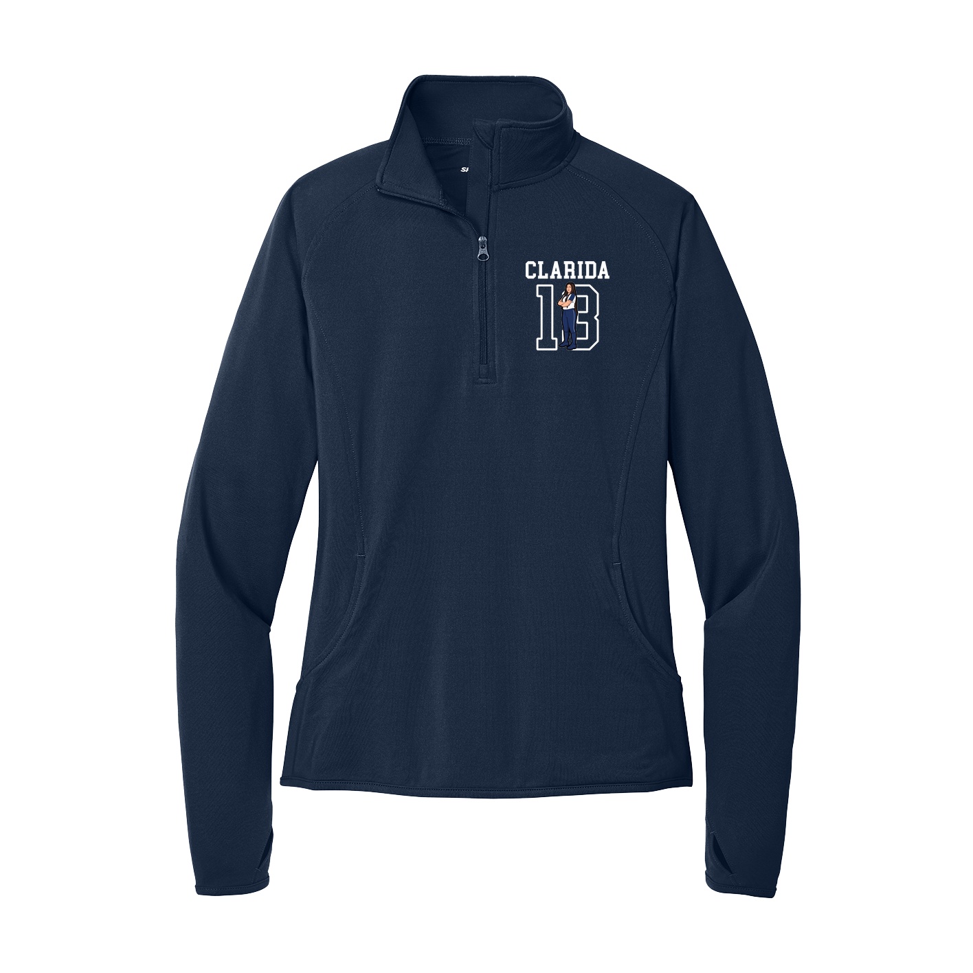 Women's Q-Zip Pullover — Shirsey in Navy