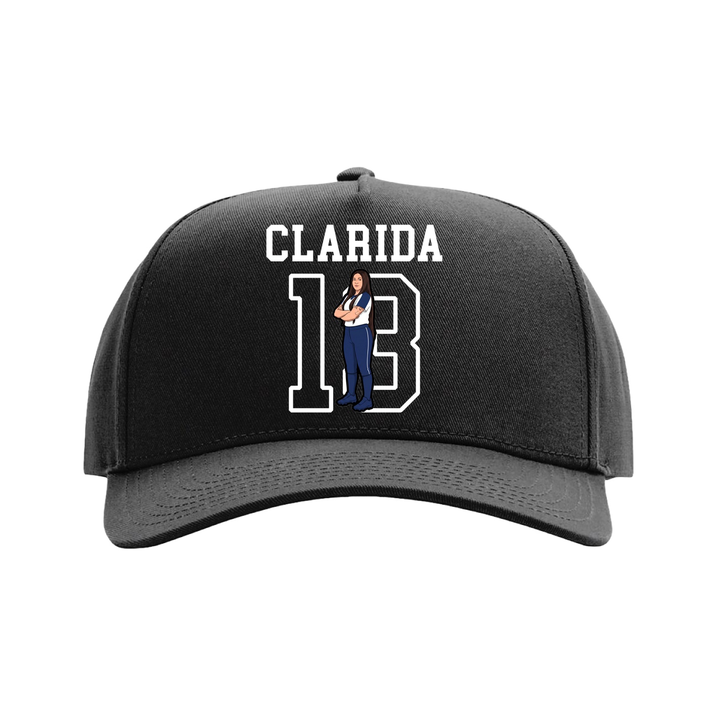Full Fabric Five-Panel Champ Cap — Shirsey in Black