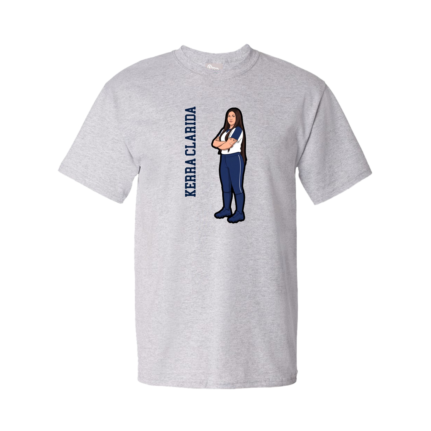 Youth Tee — Name Vertical in Grey