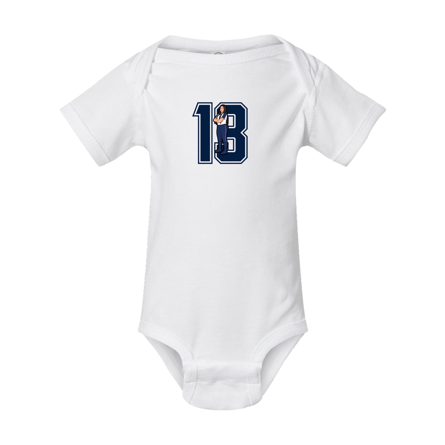 Baby Onesie — Number in White
