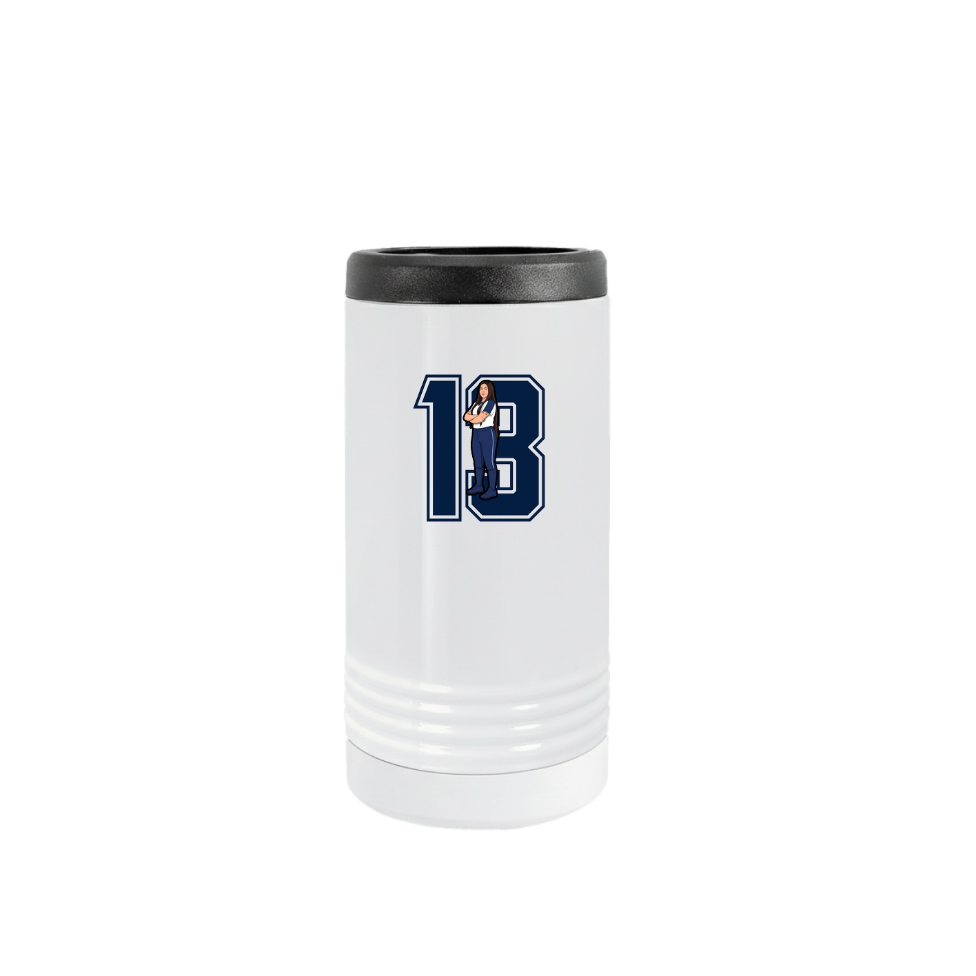Slim Beverage Holder — Number in White