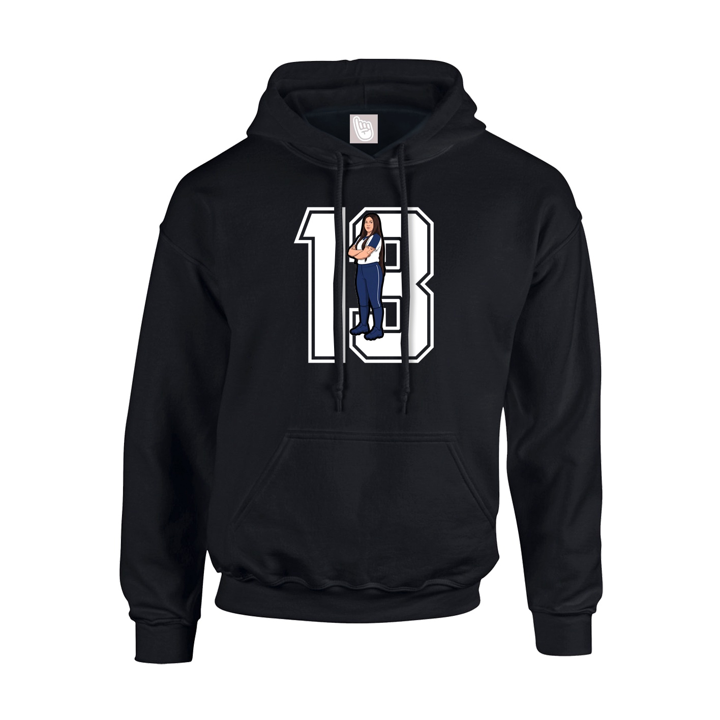 Hoodie — Number in Black