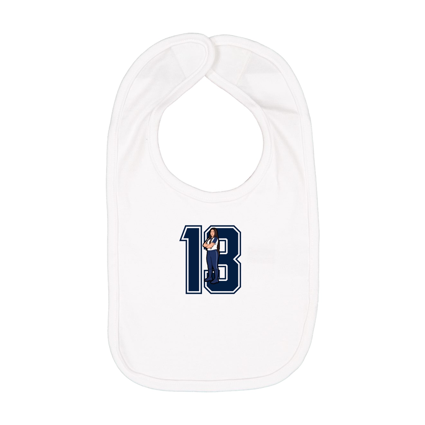 Infant Bib — Number in White