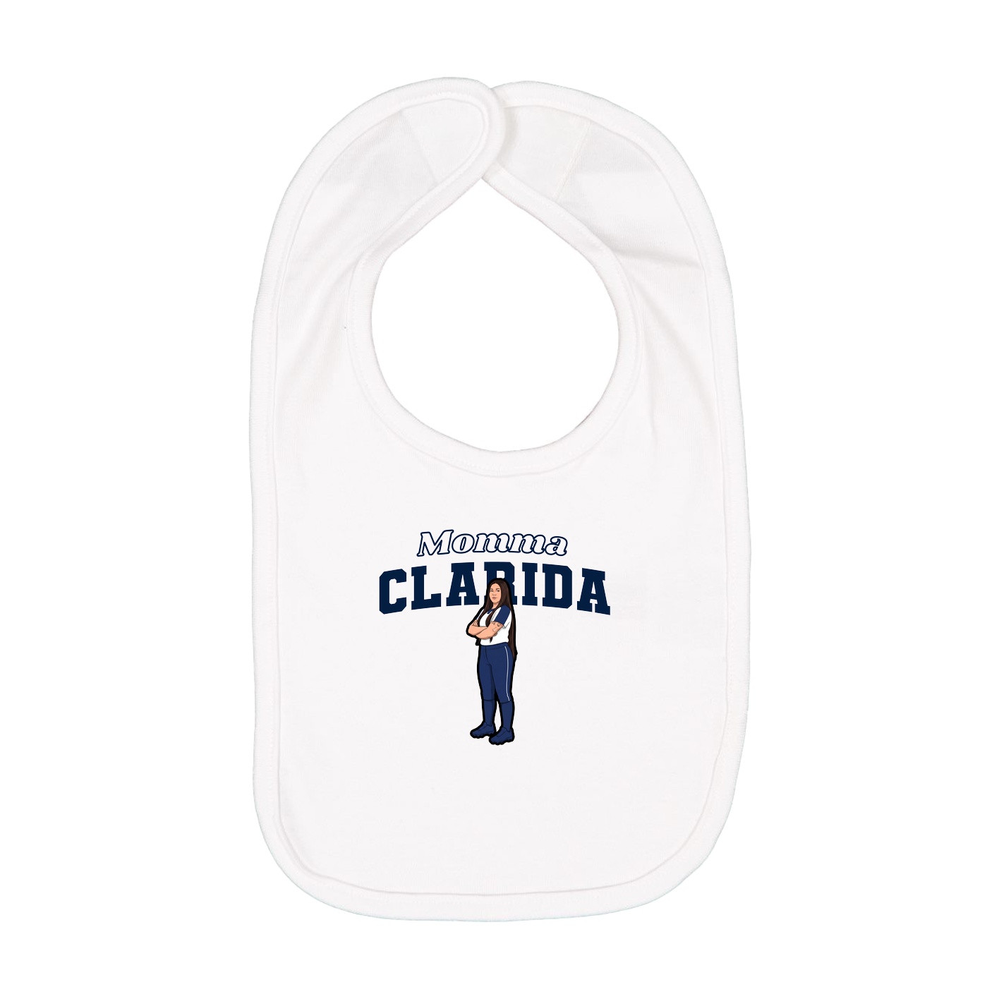 Infant Bib — Mothers Day Block in White