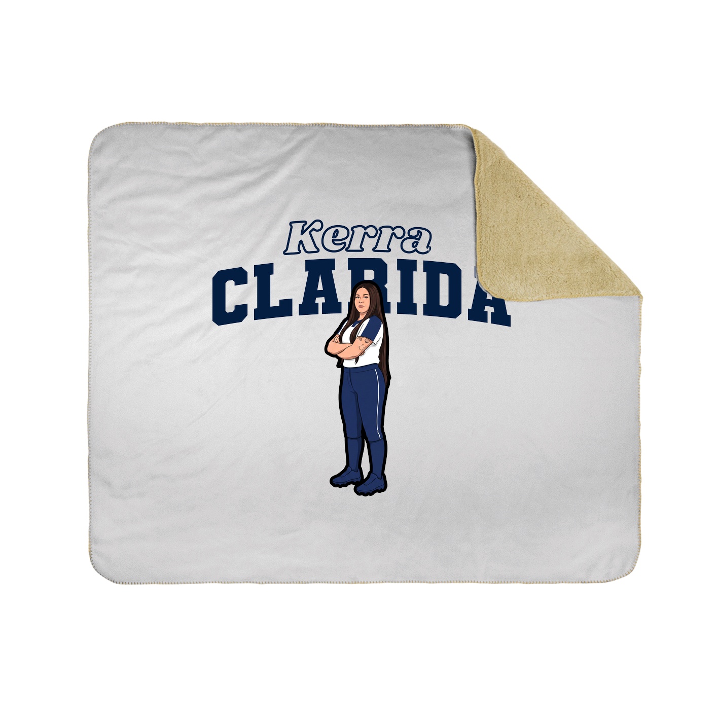 Throw Blanket — Name Arch in White