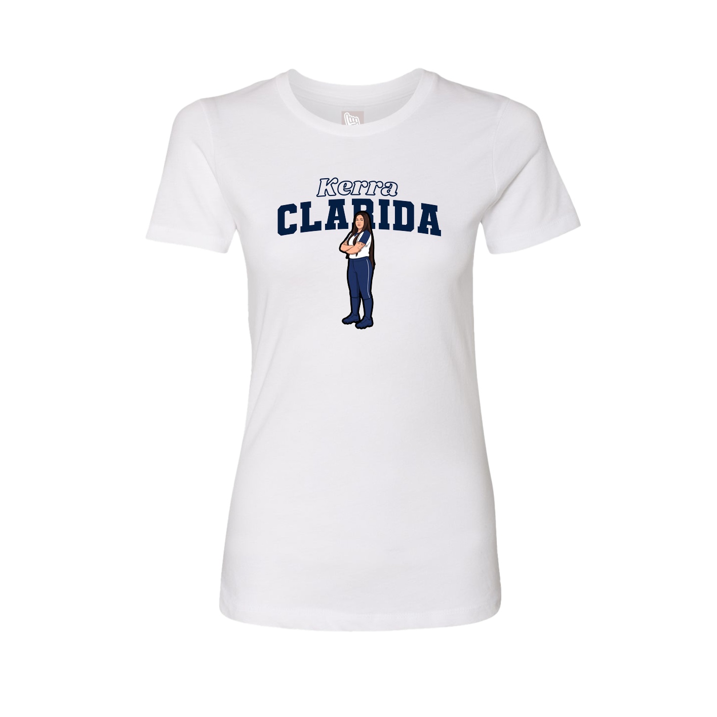 Womens Tee — Name Arch in White