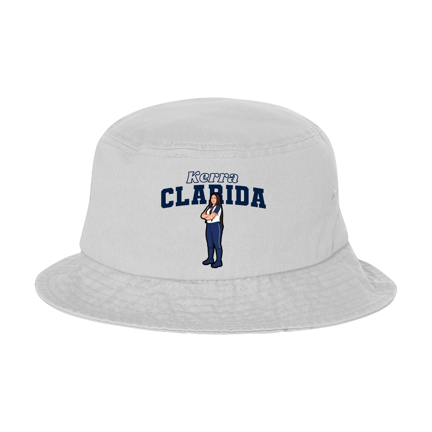 Bucket Cap — Name Arch in White