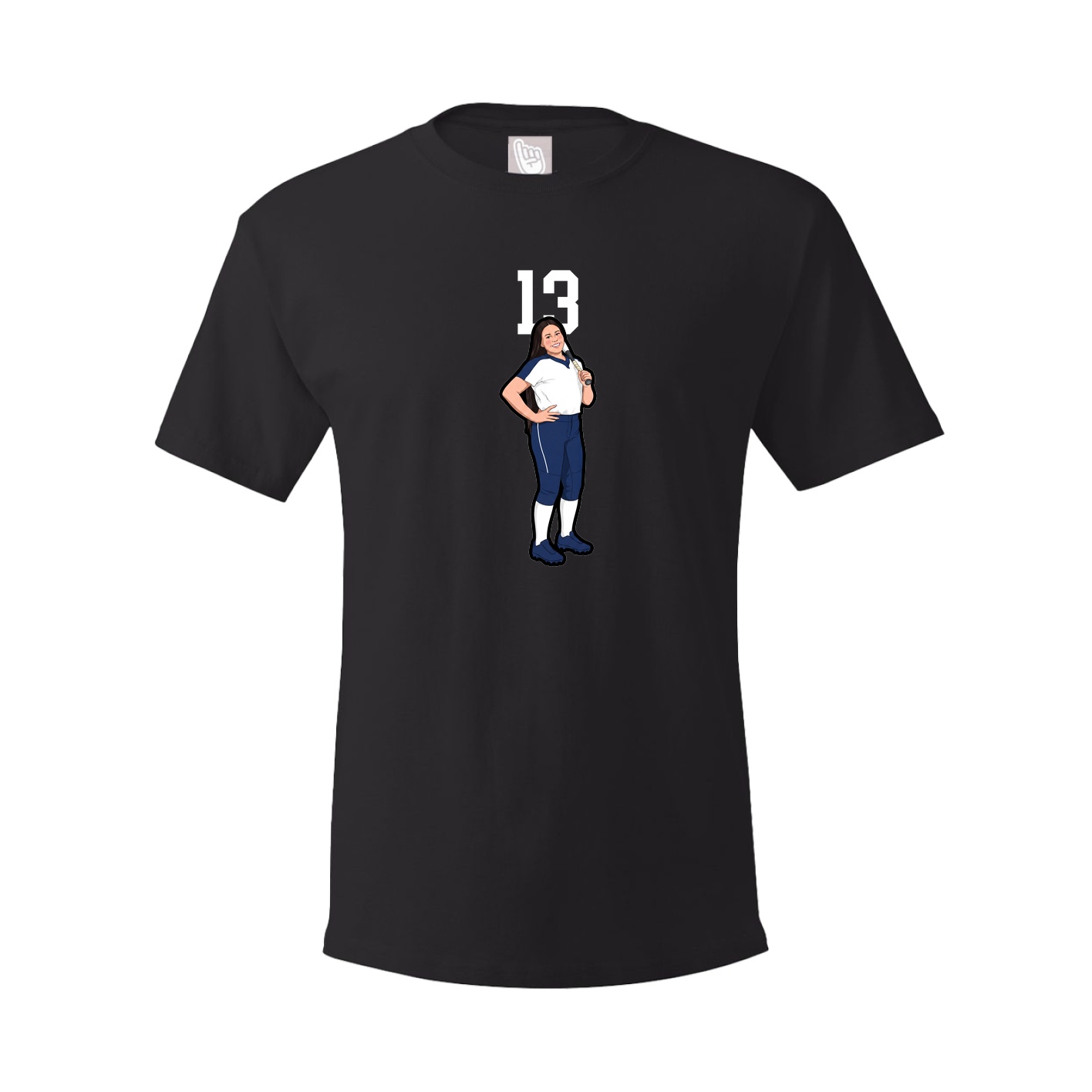 Youth Tee — Number Top in Black