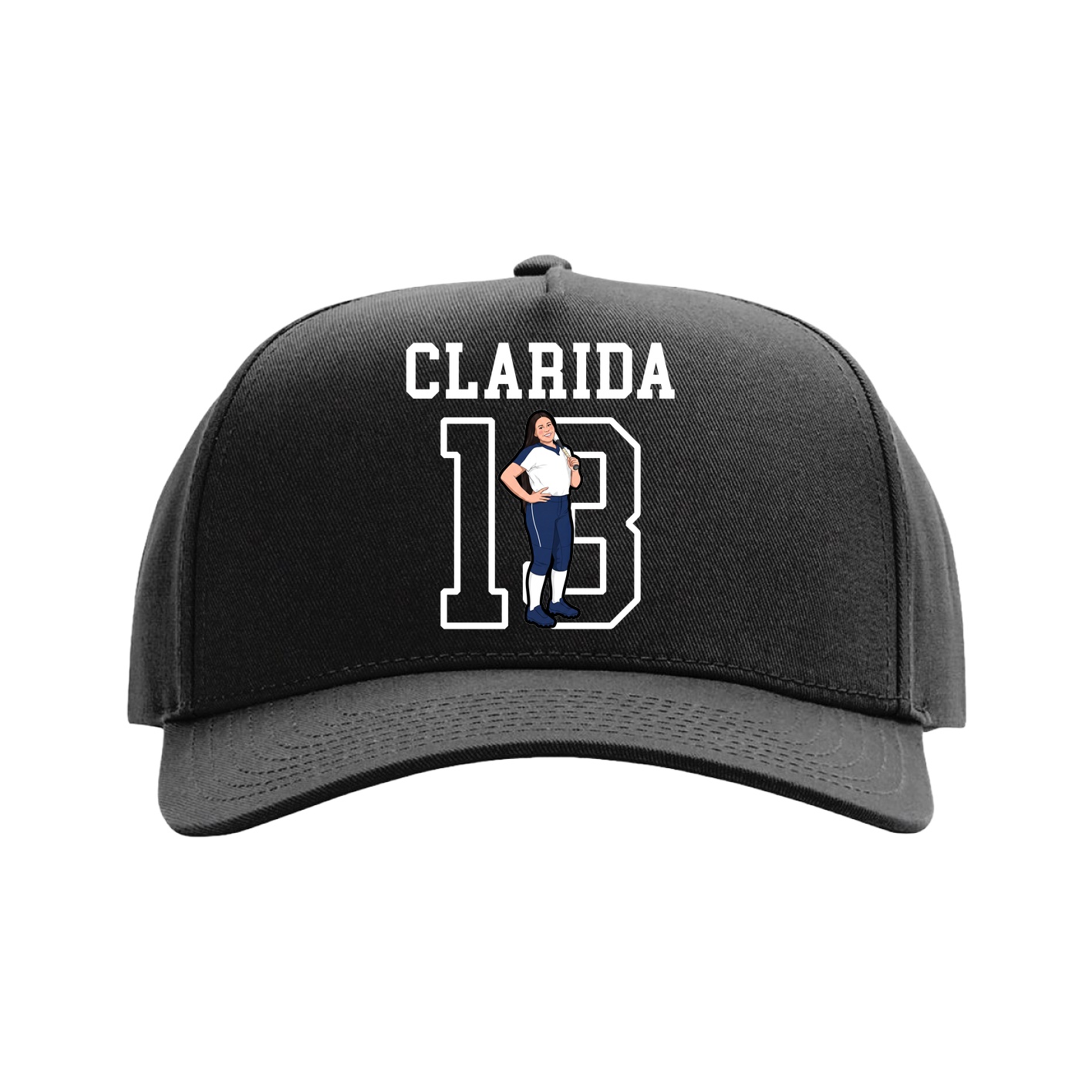 Full Fabric Five-Panel Champ Cap — Shirsey in Black