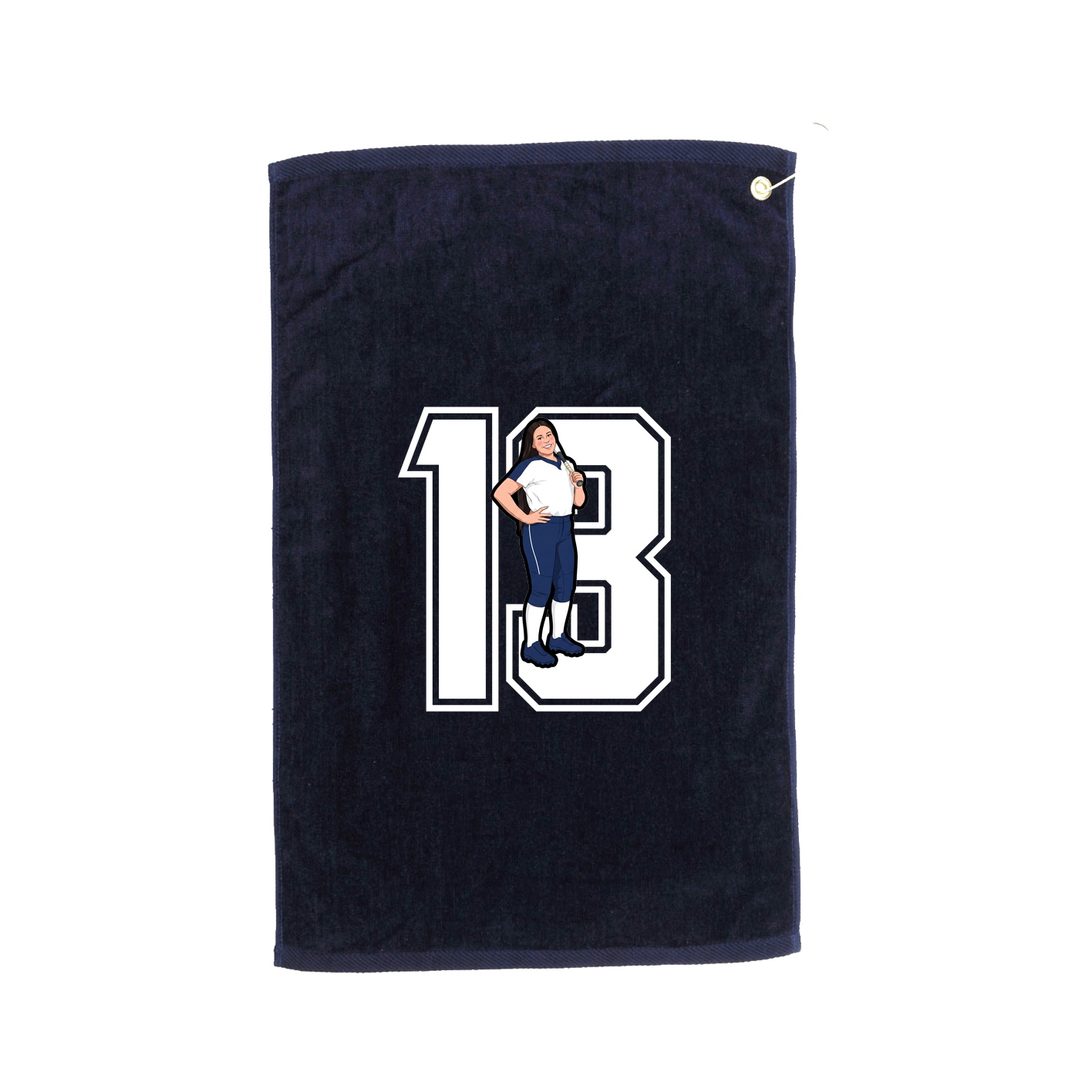 Golf Towel — Number in Navy