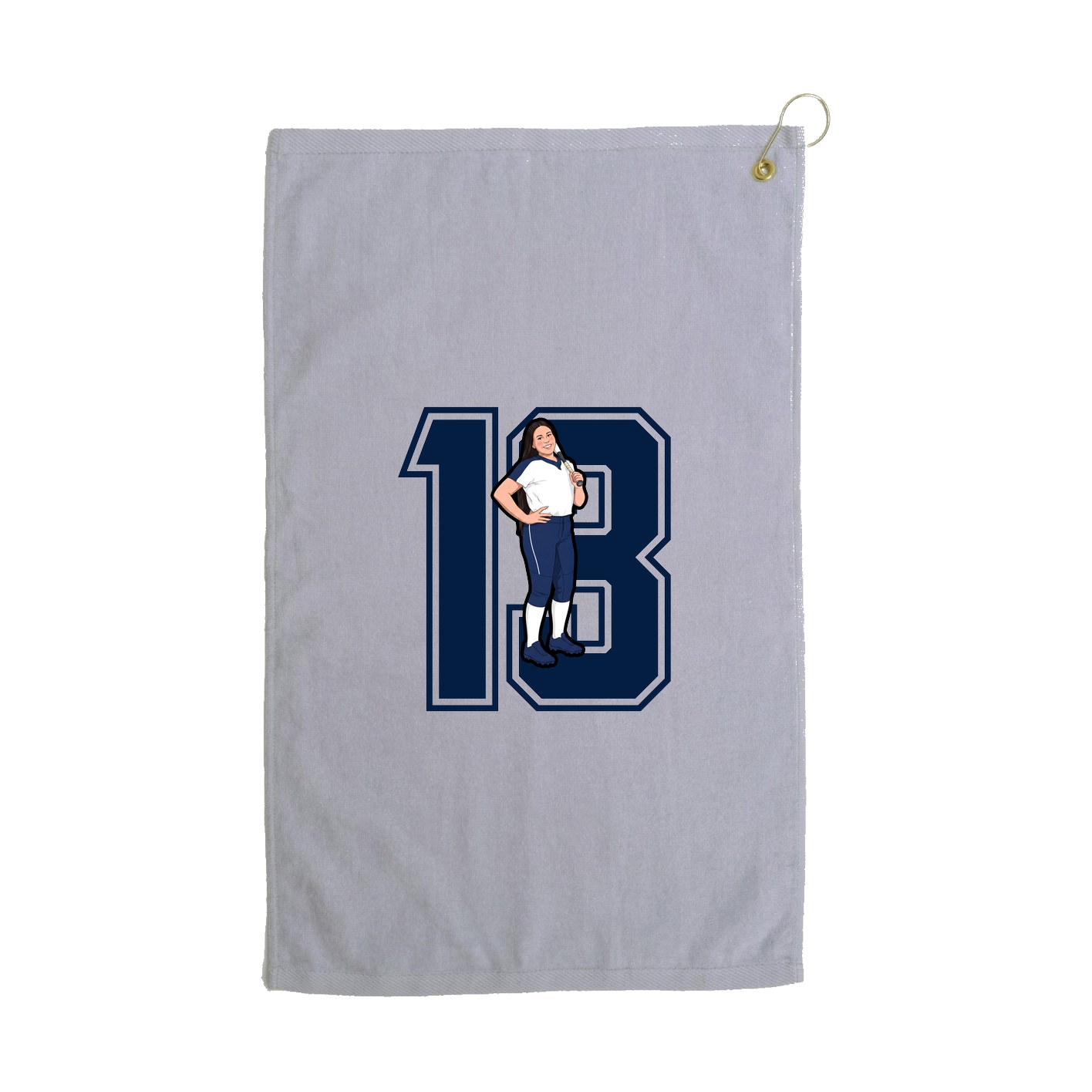 Golf Towel — Number in Grey