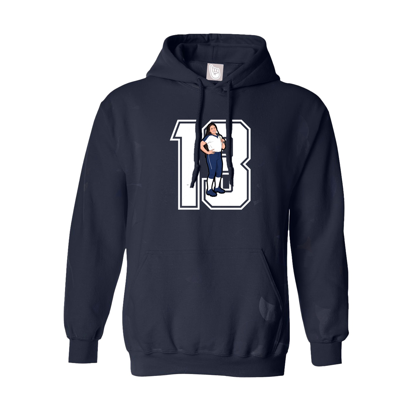 Youth Hoodie — Number in Navy