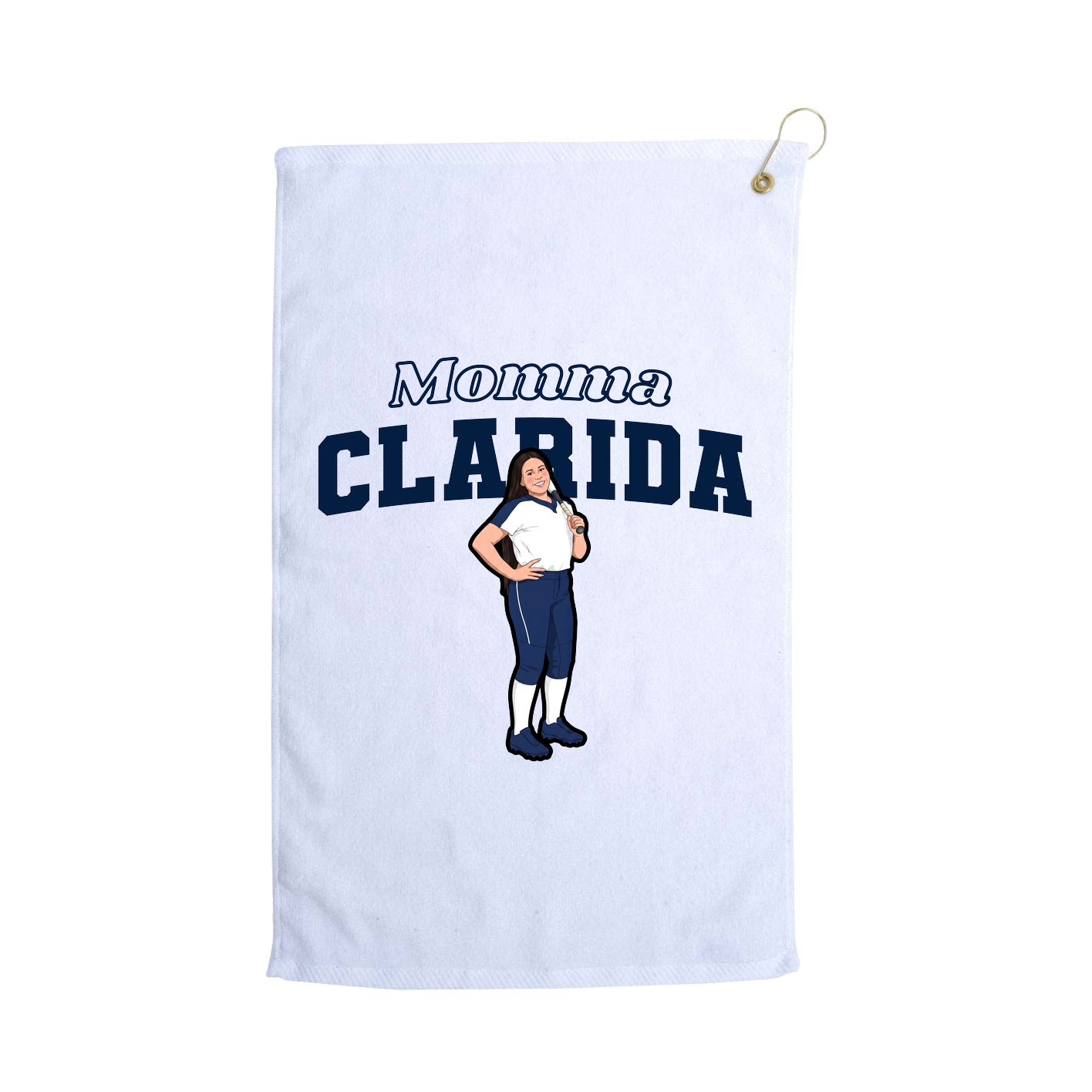 Golf Towel — Mothers Day Block in White