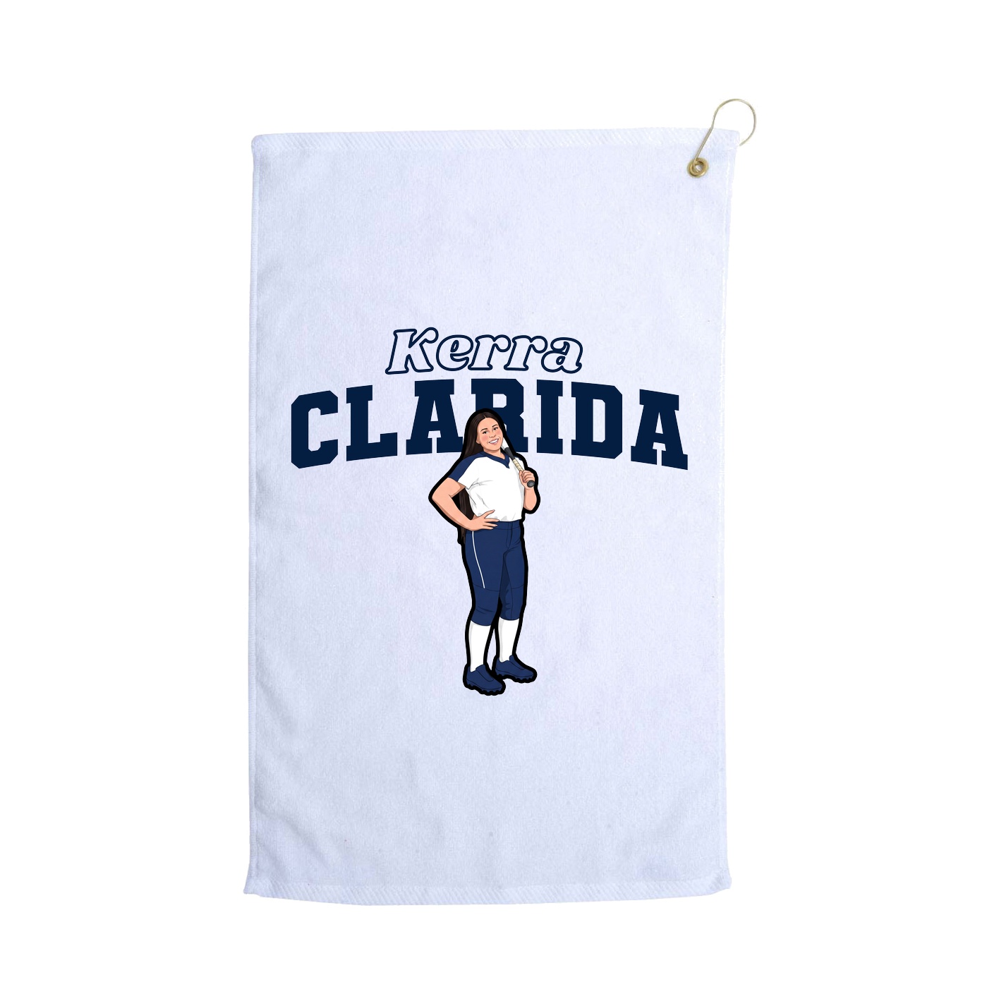 Golf Towel — Name Arch in White