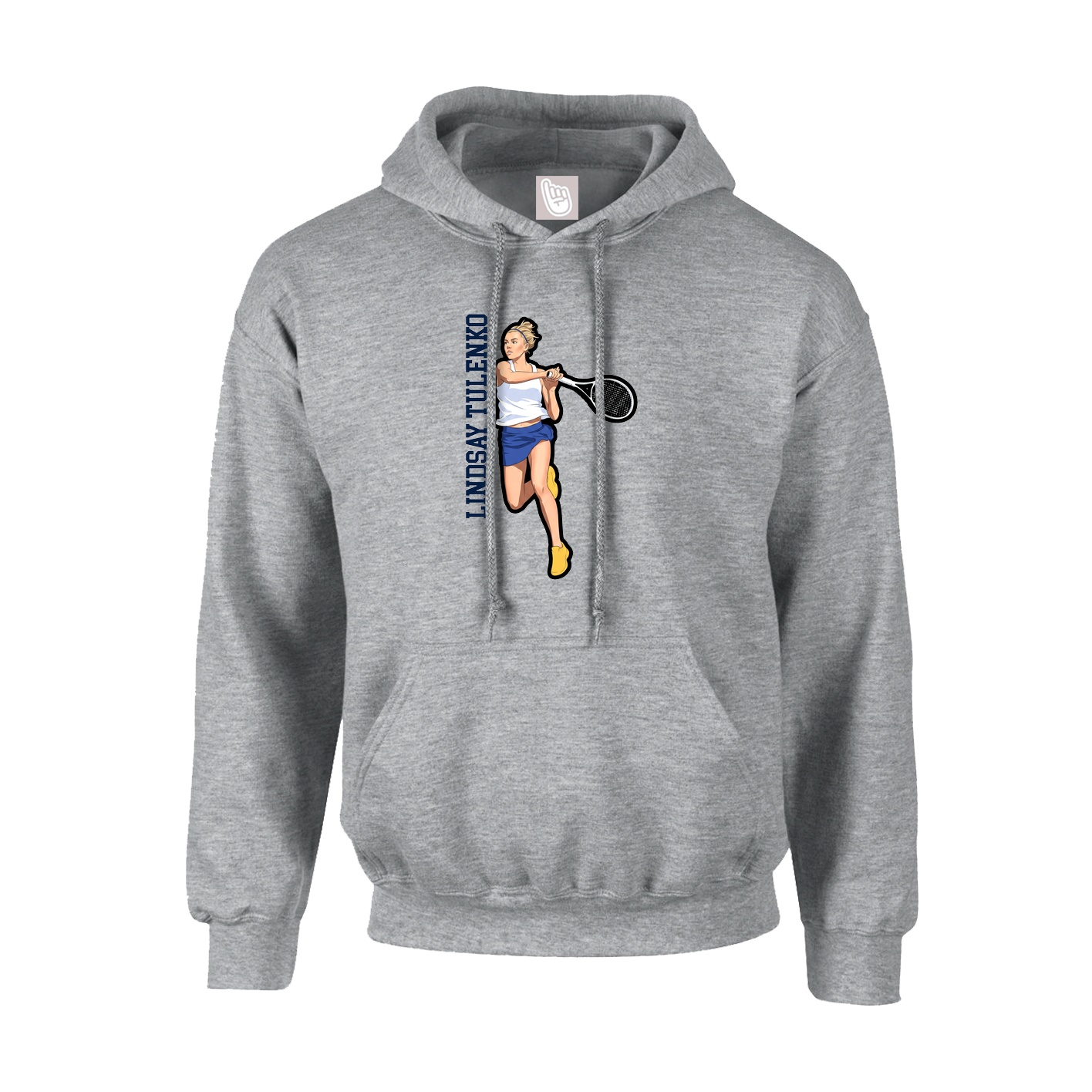Youth Hoodie — Name Vertical in Grey