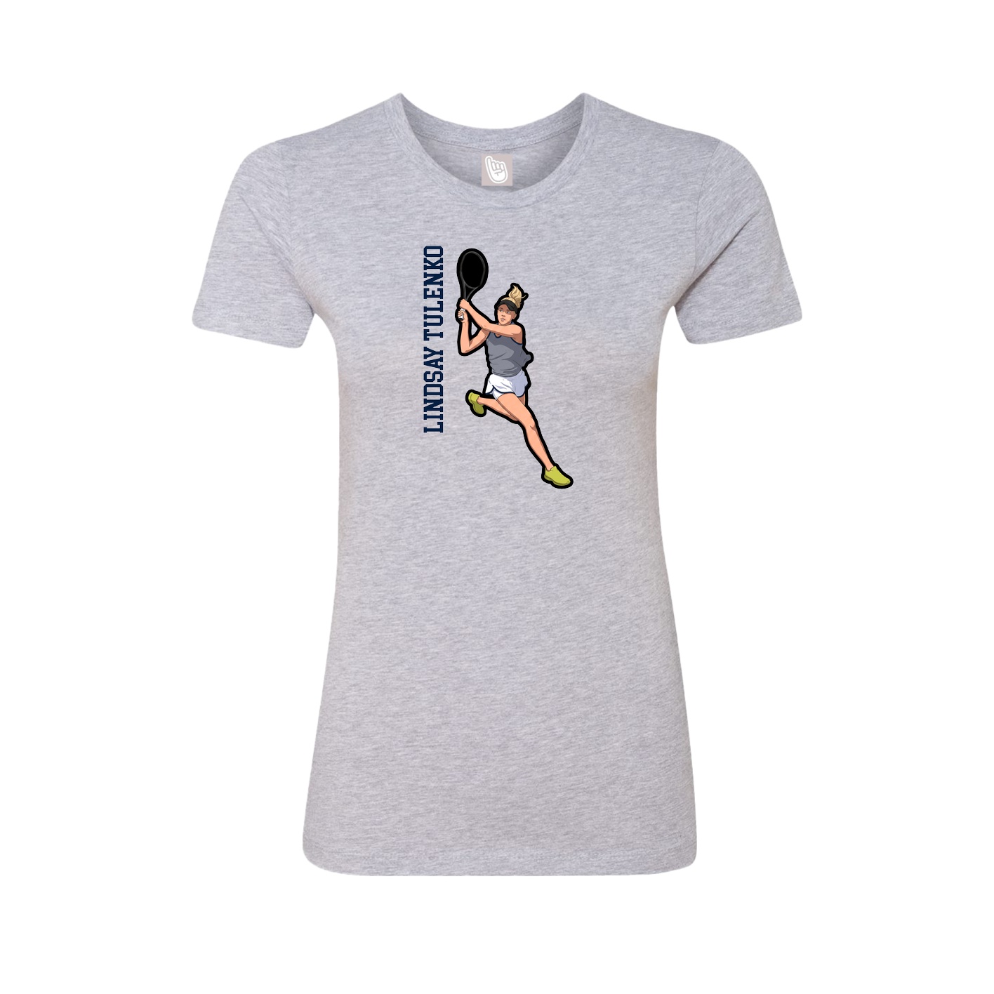Womens Tee — Name Vertical in Grey