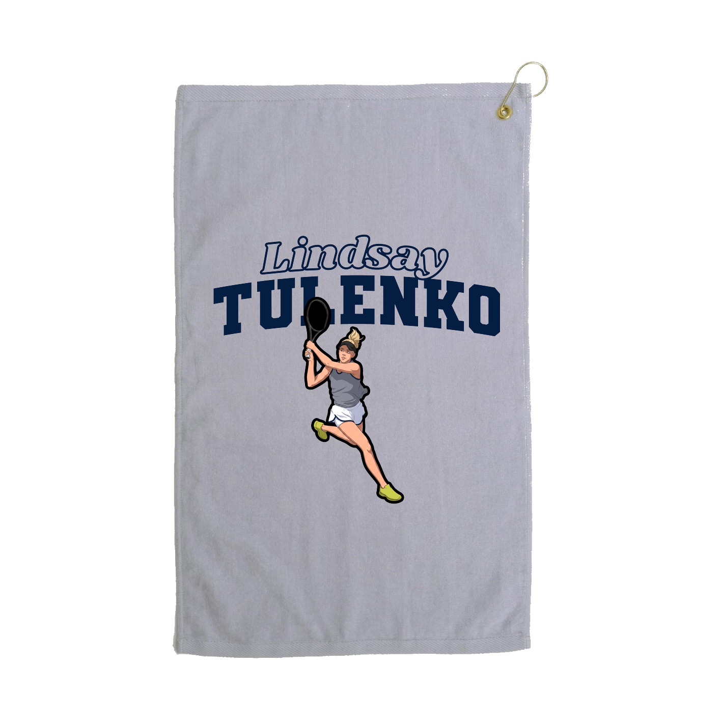 Golf Towel — Name Arch in Grey