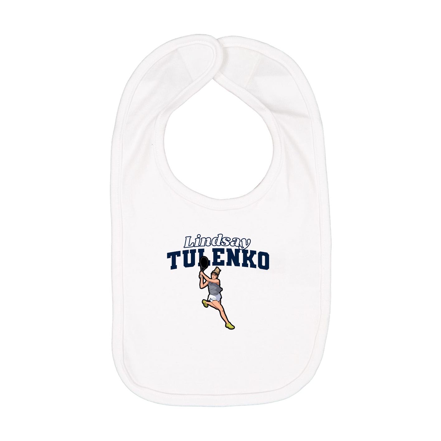 Infant Bib — Name Arch in White